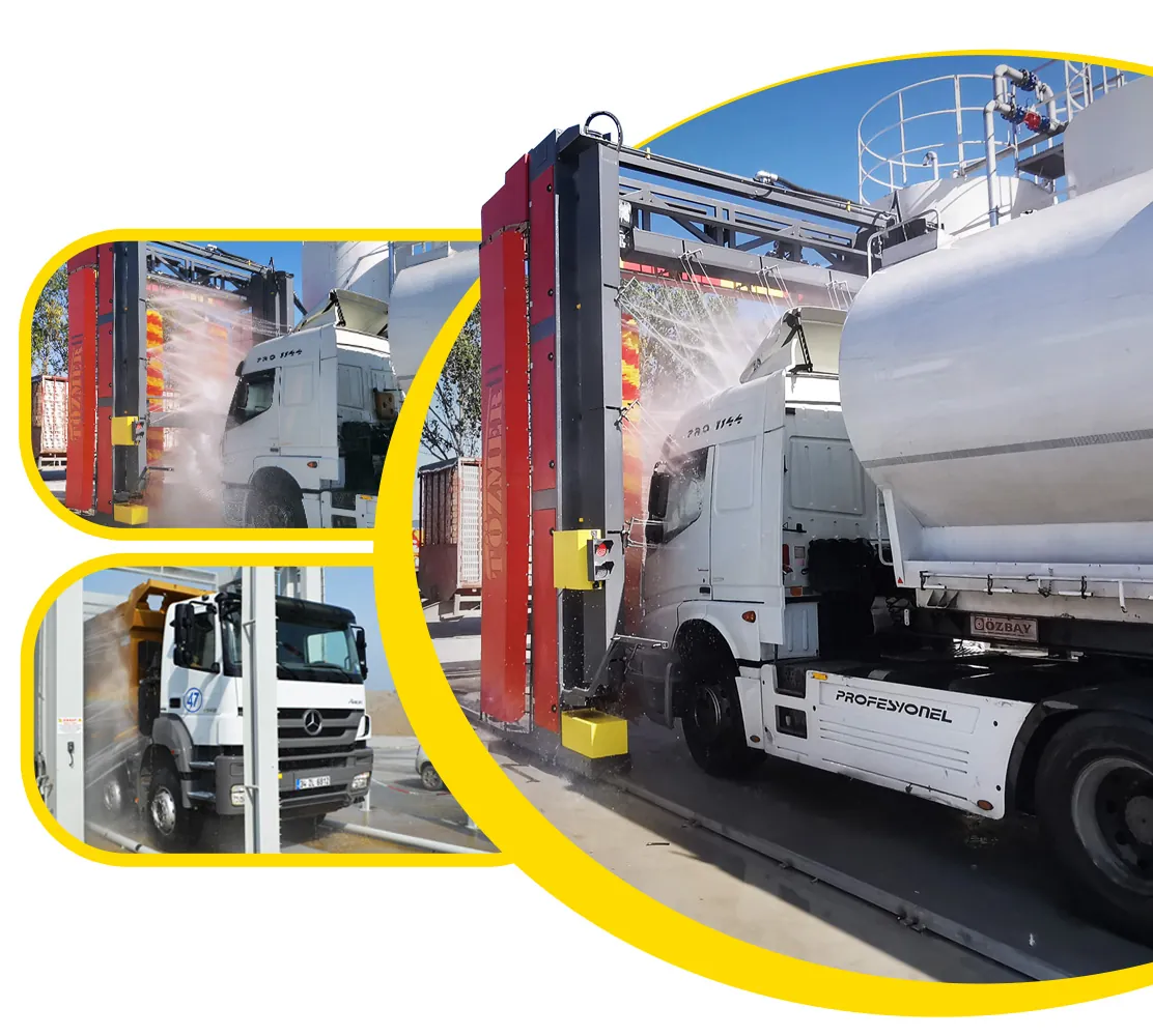 Europe Makine gantry washing articulated and rigid trucks